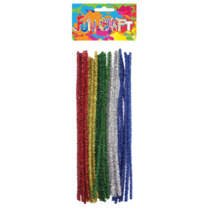 30x Chenille draad glitter kleurenmix 30 cm 10360965