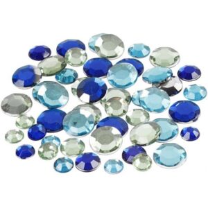 360x Ronde plak diamantjes blauw mix 10073137