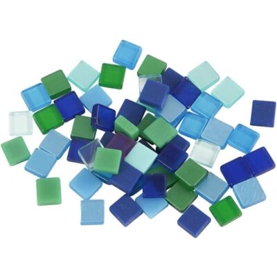 395x stuks Mozaiek tegels kunsthars groen/blauw 5 x 5 mm 10083560