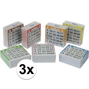 3x Bingo kaarten 1-75 gekleurd 10105661