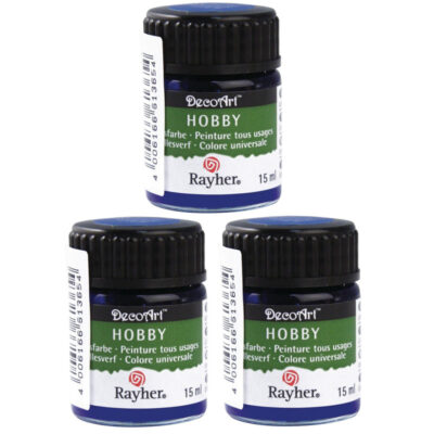 3x Blauwe acrylverf/allesverf potje 15 ml hobby/knutselmateriaal 10194004