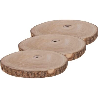 3x Boomschijven onderzetter rond 30 cm 10169000