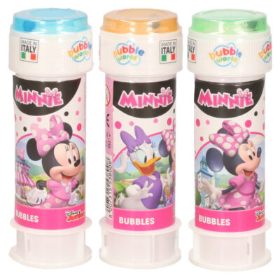 3x Disney Minnie Mouse bellenblaas flesjes met bal spelletje in dop 60 ml voor kinderen 10335247