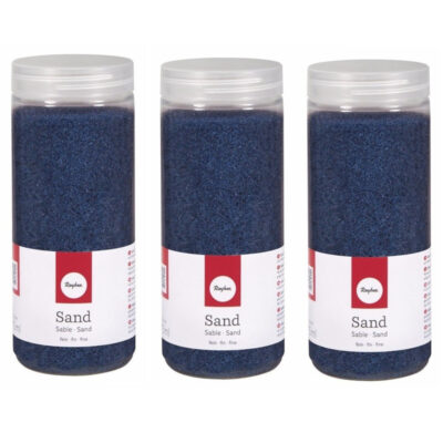 3x Fijn decoratie zand blauw 475 ml 10183280