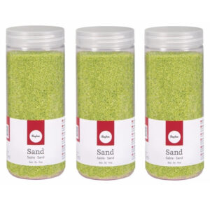 3x Fijn decoratie zand groen 475 ml 10183268