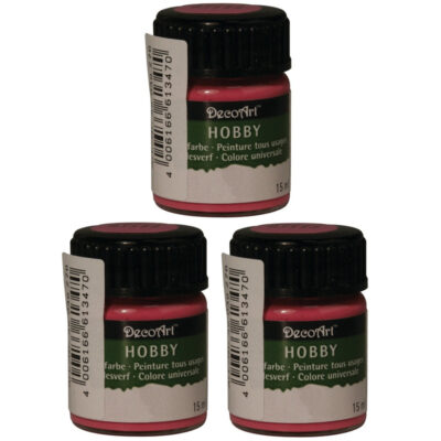 3x Fuchsia acrylverf/allesverf potjes 15 ml hobby/knutselmateri 10193996