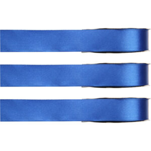 3x Hobby/decoratie blauwe satijnen sierlinten 1 cm/10 mm x 25 meter 10253092