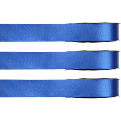 3x Hobby/decoratie blauwe satijnen sierlinten 1 cm/10 mm x 25 meter 10253092