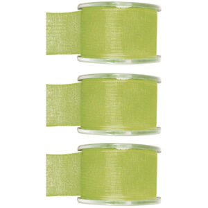 3x Hobby/decoratie groene organza sierlinten 4 cm/40 mm x 20 meter 10255082