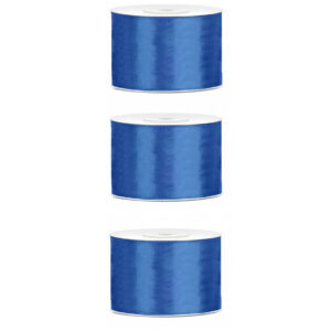 3x Hobby/decoratie helderblauw satijnen sierlinten 5 cm/50 mm x 25 meter 10207843