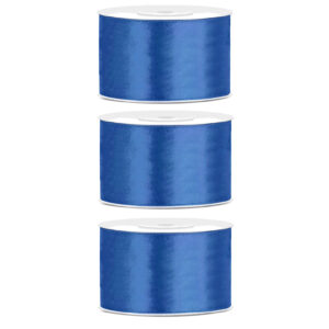 3x Hobby/decoratie marine blauw satijnen sierlinten 3