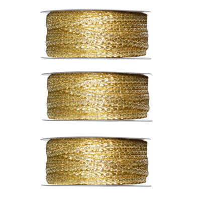 3x Hobby/decoratie metallic gouden sierlinten 3 mm x 25 meter 10224547