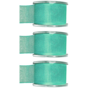 3x Hobby/decoratie mintgroene organza sierlinten 4 cm/40 mm x 20 meter 10255078