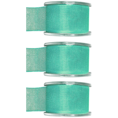 3x Hobby/decoratie mintgroene organza sierlinten 4 cm/40 mm x 20 meter 10255078