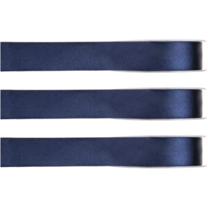 3x Hobby/decoratie navyblauwe satijnen sierlinten 1 cm/10 mm x 25 meter 10253112