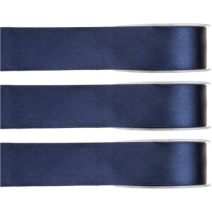 3x Hobby/decoratie navyblauwe satijnen sierlinten 1