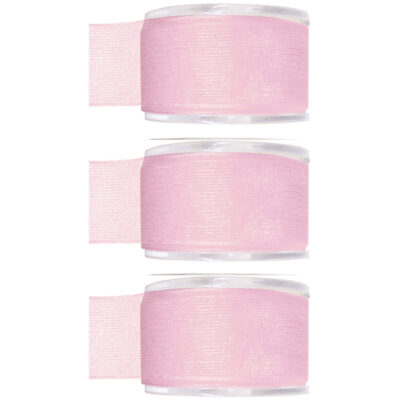 3x Hobby/decoratie roze organza sierlinten 4 cm/40 mm x 20 meter 10255069