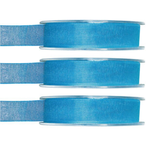 3x Hobby/decoratie turquoise organza sierlinten 1