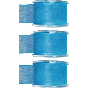 3x Hobby/decoratie turquoise organza sierlinten 4 cm/40 mm x 20 meter 10255101