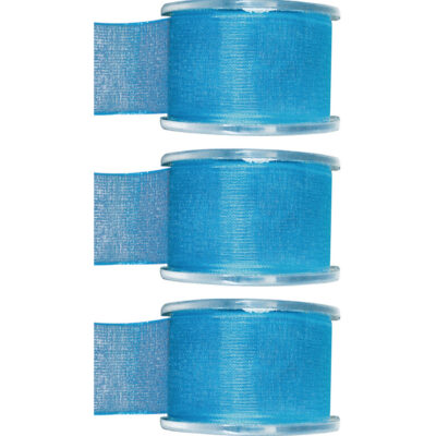 3x Hobby/decoratie turquoise organza sierlinten 4 cm/40 mm x 20 meter 10255101