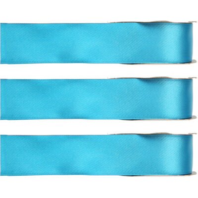 3x Hobby/decoratie turquoise satijnen sierlinten 1