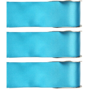 3x Hobby/decoratie turquoise satijnen sierlinten 2