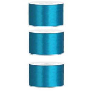 3x Hobby/decoratie turquoise satijnen sierlinten 3