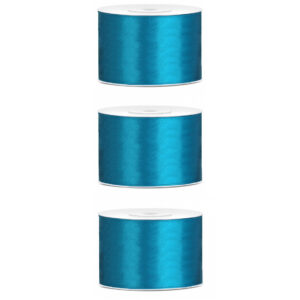 3x Hobby/decoratie turquoise satijnen sierlinten 5 cm/50 mm x 25 meter 10207804