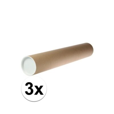 3x Hobbymateriaal kartonnen koker 68 x 10 cm 10105653