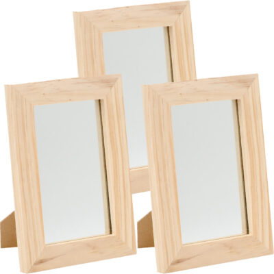 3x Houten spiegels 13