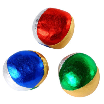 3x Jongleerballen gekleurd metallic speelgoed 10236681