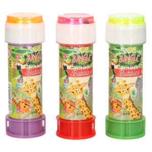 3x Jungle/safari dieren bellenblaas flesjes met bal spelletje in dop 60 ml voor kinderen 10334726