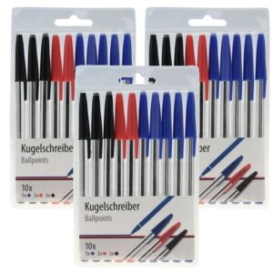 3x Kleuren balpennen 10 stuks 10155481