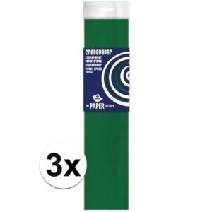 3x Knutsel crepe vouw papier groen 250 x 50 cm 10138419