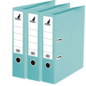 3x Opberg ordners turquoise A4 75 mm 10163550