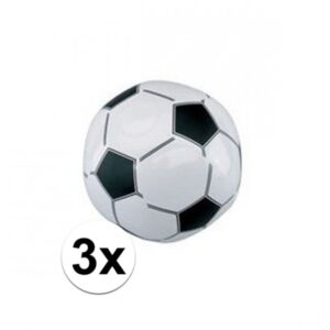 3x Opblaasbare voetballen strandbal 10124591