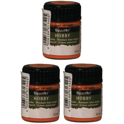 3x Oranje acrylverf/allesverf potje 15 ml hobby/knutselmateriaal 10193994