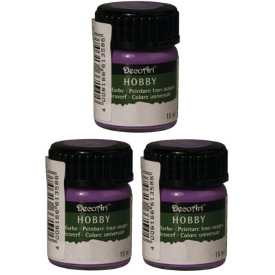 3x Paarse acrylverf/allesverf potje 15 ml hobby/knutselmateriaal 10194000