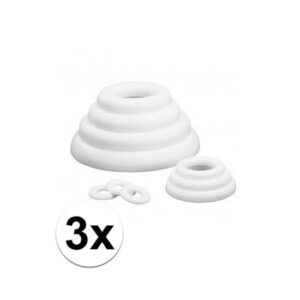 3x Piepschuim figuren vlakke ringen 30 cm 10110692