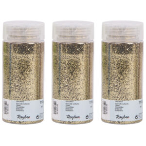 3x Potjes hobby materiaal strooi glitters goud 110 gram 10295135