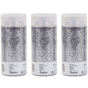 3x Potjes hobby materiaal strooi glitters zilver 110 gram 10295137