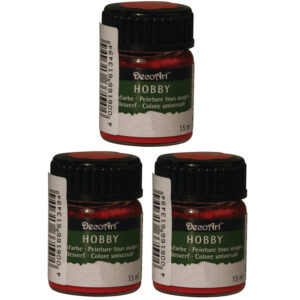 3x Rode acrylverf/allesverf potjes 15 ml hobby/knutselmateriaal 10193998