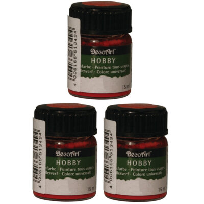 3x Rode acrylverf/allesverf potjes 15 ml hobby/knutselmateriaal 10193998