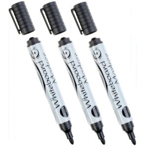 3x Whiteboard markers / stiften zwart 10179429