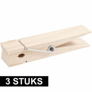 3x XXL houten knijpers 15 cm 10134218