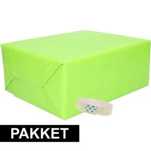 3x kadopapier lime/groen met tape 10103783