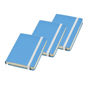 3x stuks blauw pocket luxe schriften/notitieblokjes gelinieerd A6 formaat 10211589