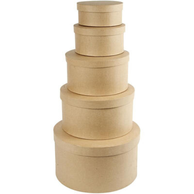 3x stuks ronde bruine hobby opslag doos/dozen 15 cm 10219073