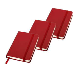 3x stuks rood pocket luxe schriften/notitieblokjes gelinieerd A6 formaat 10211596