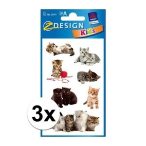 3x3 Vellen met kitten stickers 10109930